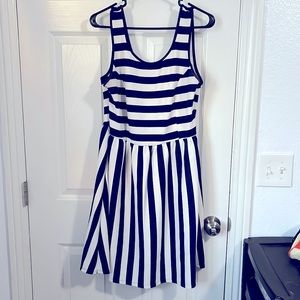 Navy and white striped tank mini dress XXL